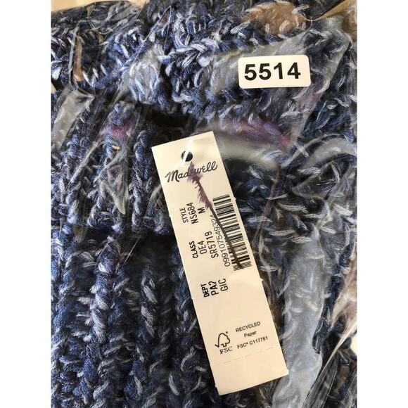 Madewell Mock Neck Sweater Marled Blue Grey NWT M - Picture 9 of 9